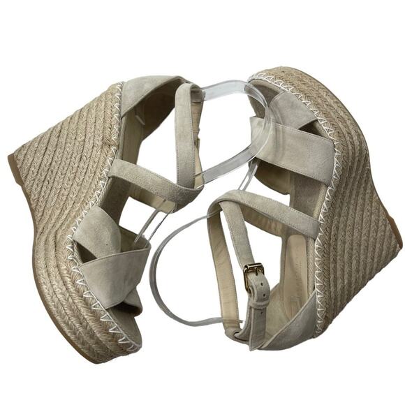 NWOT Club Monaco fleuris suede wedge platform espadrille sandals women sz 38 - Picture 7 of 13